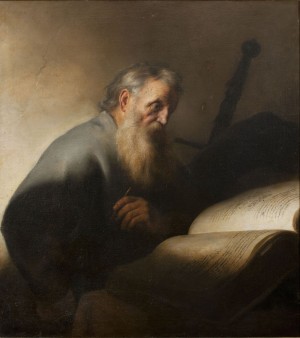 An old man reading